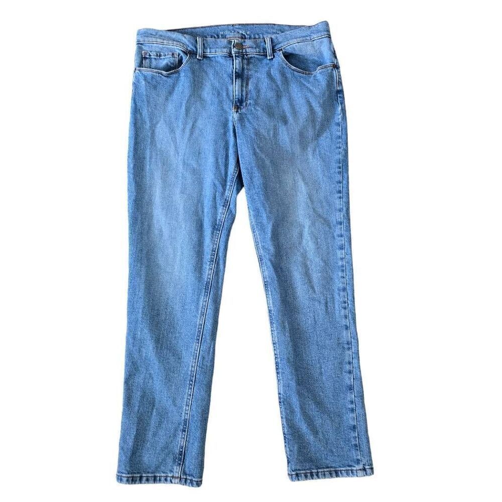 Mott & Bow Boyfriend Jeans Women's Size W-32/ L-30 Blue Denim Button Cotton